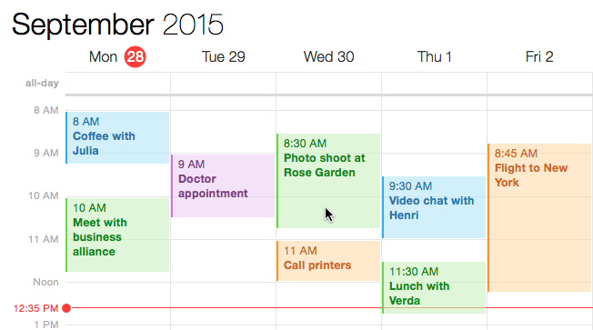 Calendar in OS X